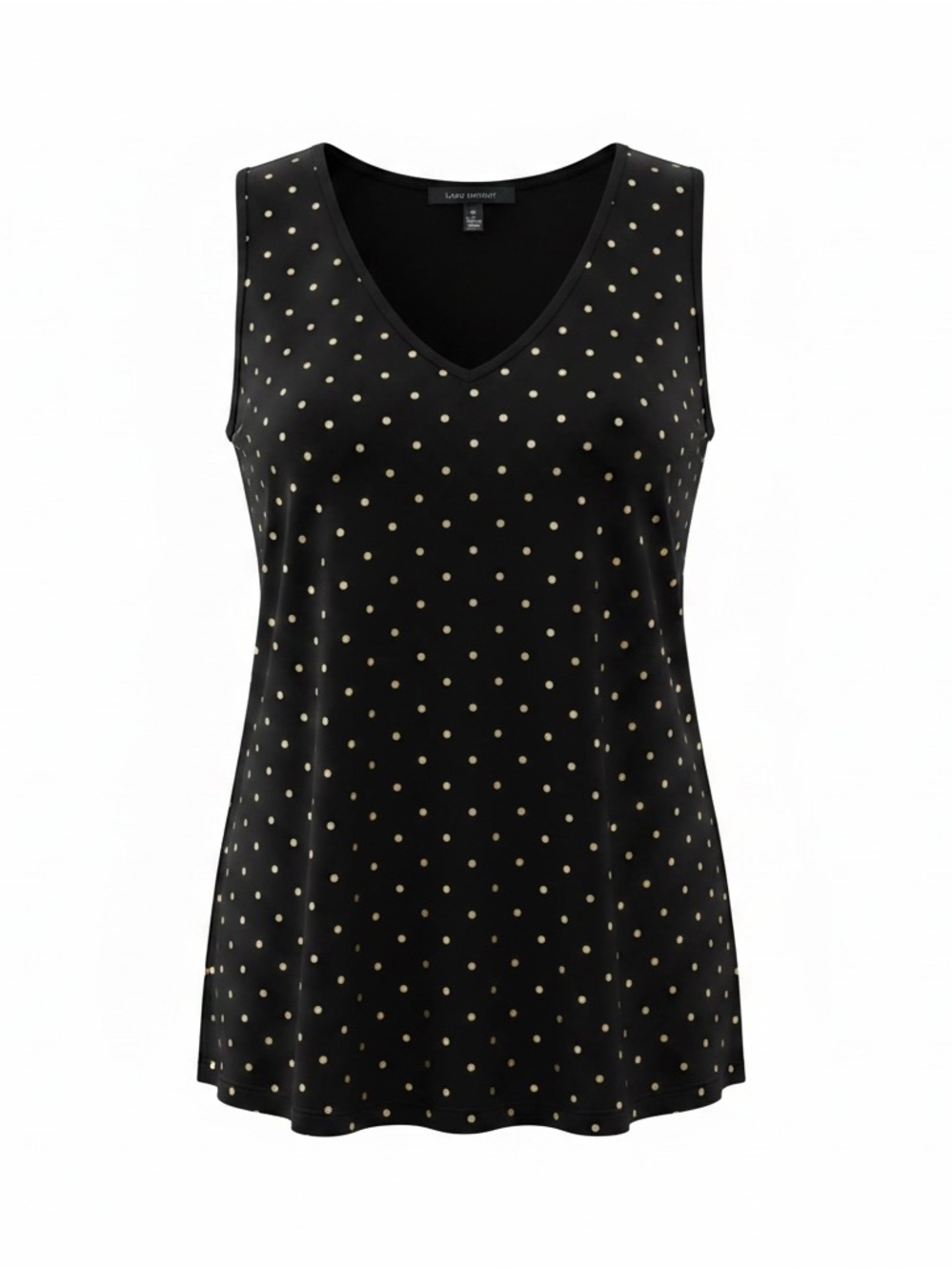Lane Bryant Black V-Neck Tank Top with Metallic Dot Print – Plus Size 26/28